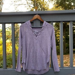 Purple striped sweater